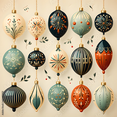 a collection of decorative christmas ornaments