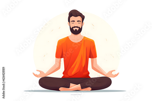 a man with a beard is meditating in the middle of a seated yoga position