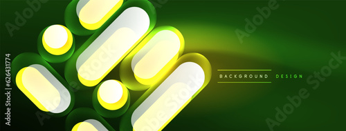 Neon circle abstract background. Template for wallpaper, banner, presentation, background