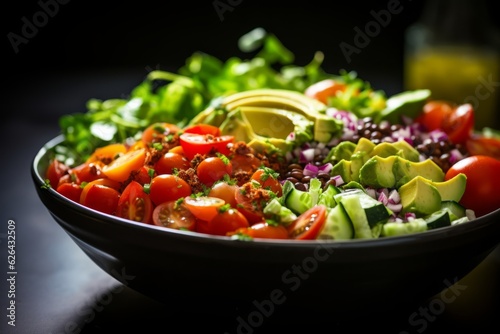 Fresh and Nutritious Salad Bowl, Generative AI