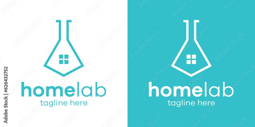 logo design lab and home icon vector inspiration