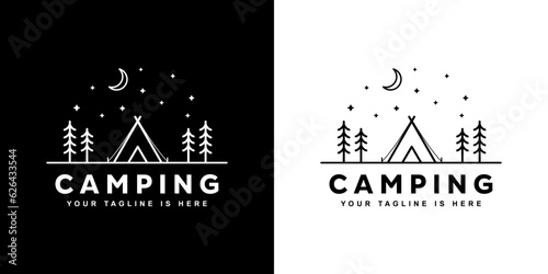 vector logo sign silhouette camping outdoor travel adventure summer