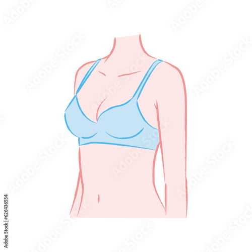 ブラジャーを着用した体のイラスト
