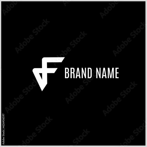 Letter F monogram logo template. White color. Vector Illustration for Icon, Symbol, Logo etc