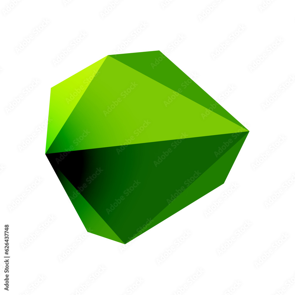 Abstract low poly stone design. Geometric 3d vector design element