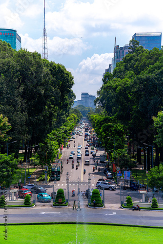 View from Reunification Palace, landmark in Ho Chi Minh City, Vietnam