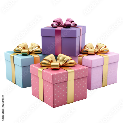 stack of Gift boxes, pastel gift box isolated