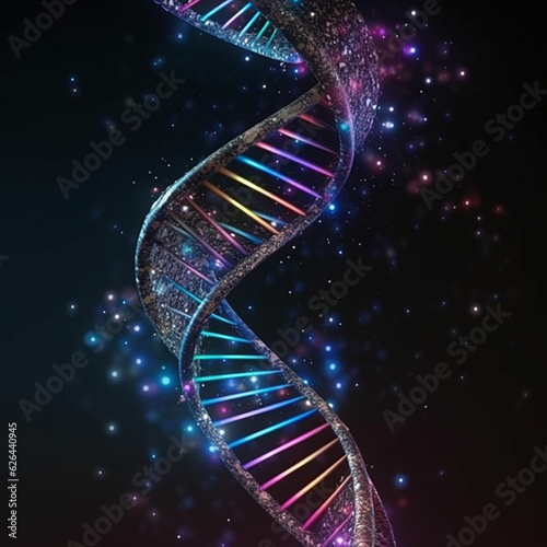 DNA Helix Galaxy Theme, Made With Generative AI