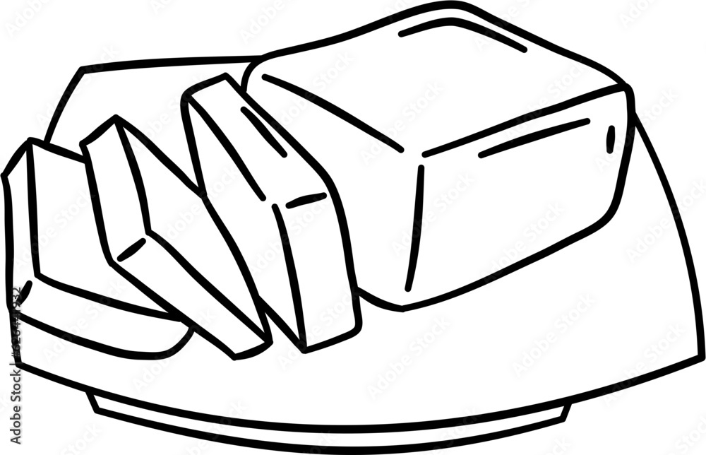 Chunks of Butter Outline Illustration Vector