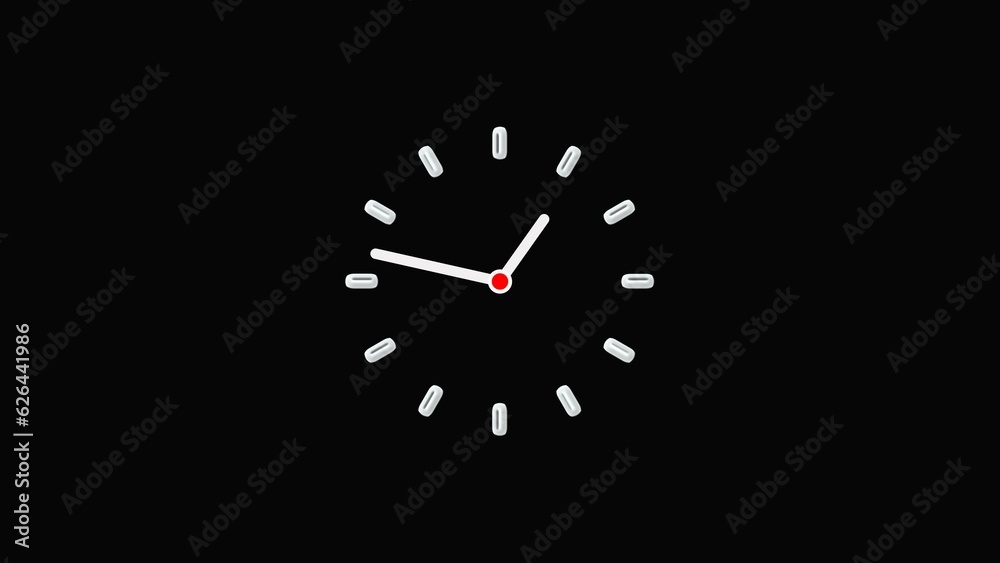 Abstract beautiful clock icon isolated on black background illustration .