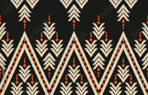 Ethnic abstract ikat art. Aztec ornament print. geometric ethnic pattern seamless  color oriental.  Design for background ,curtain, carpet, wallpaper, clothing, wrapping, Batik, vector illustration.