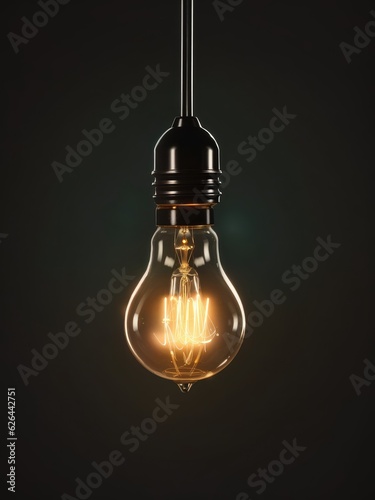 Illustration of a glowing light bulb against a dark background