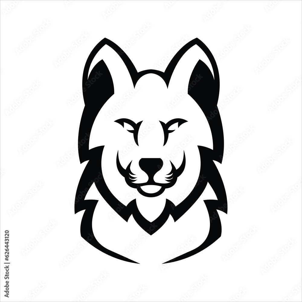 wolf simple mascot logo design