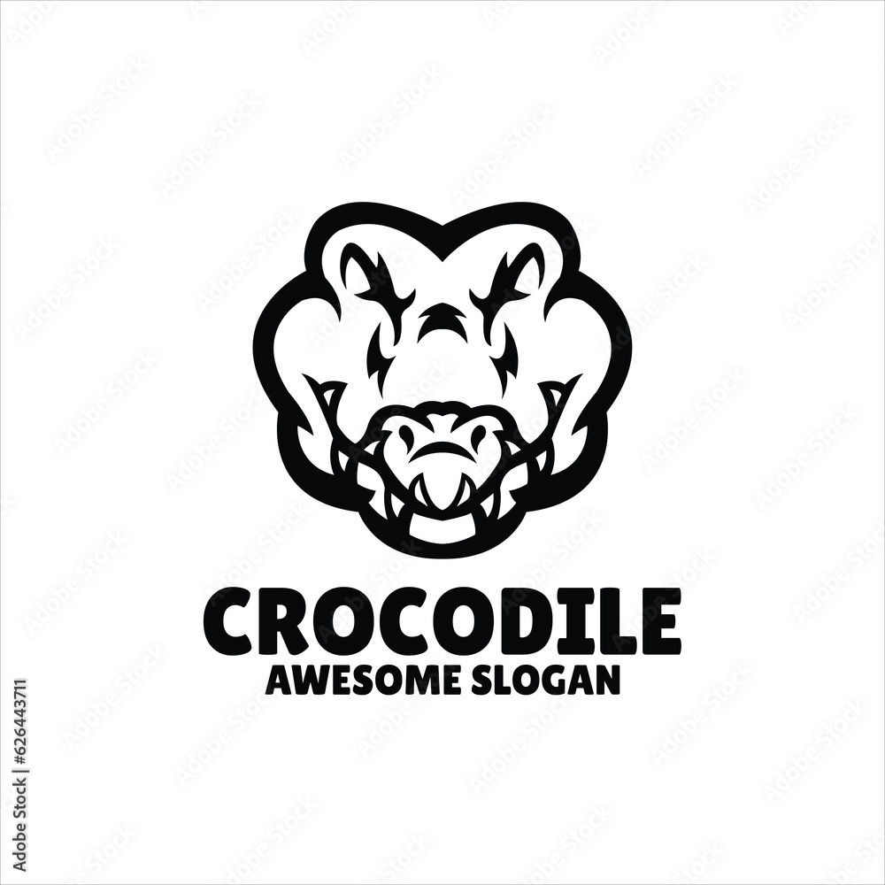 crocodile simple mascot logo design illustration