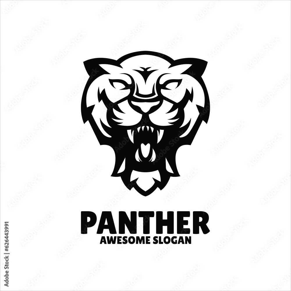 panther simple mascot logo design illustration