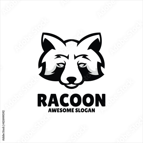 racoon simple mascot logo design illustration