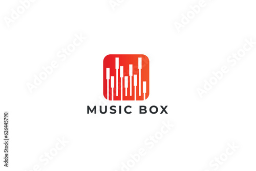 Vector unique MusicBox logo design