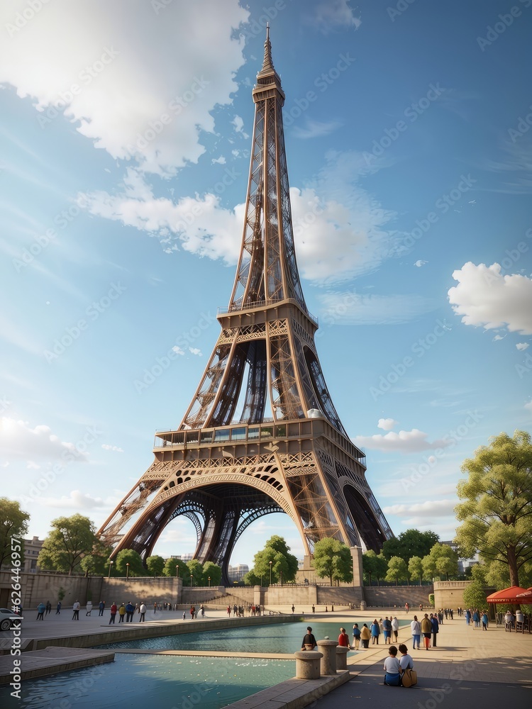 Illustration of the iconic Eiffel Tower in Paris