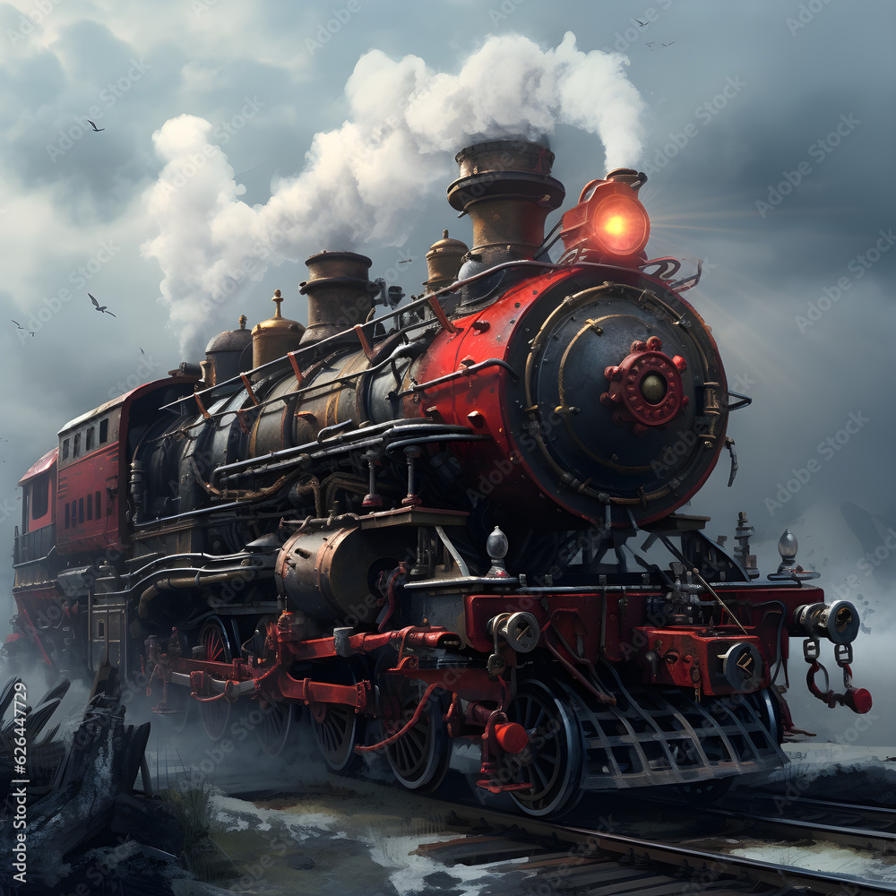 Naklejka premium old locomotive