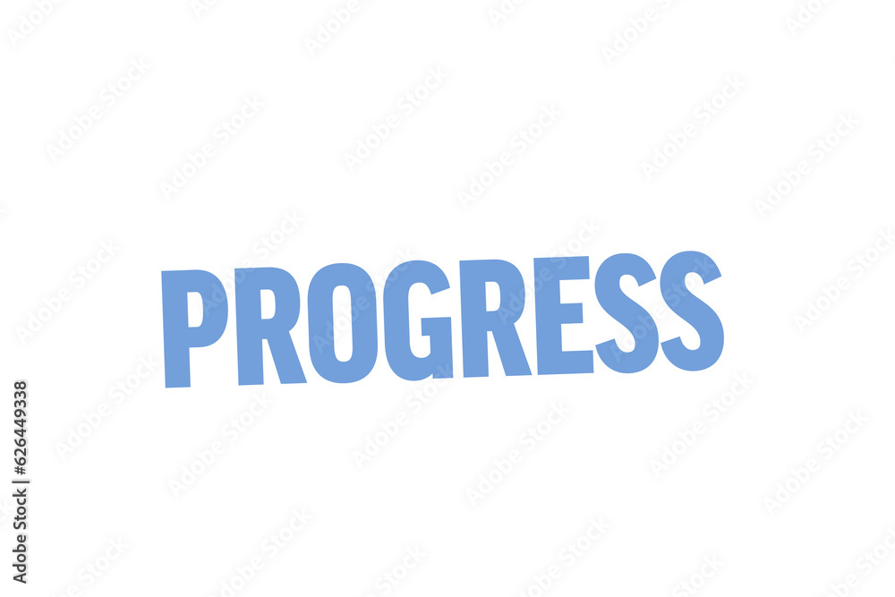 Digital png illustration of progress text on transparent background