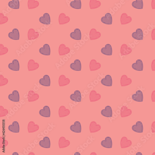 Digital png illustration of red and navy repeated pattern on light red background
