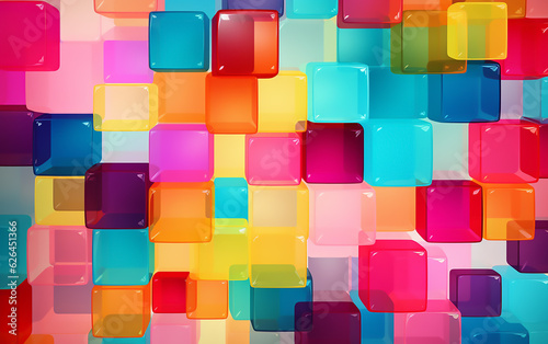 Abstract colorful background with cubes. Generative AI technology