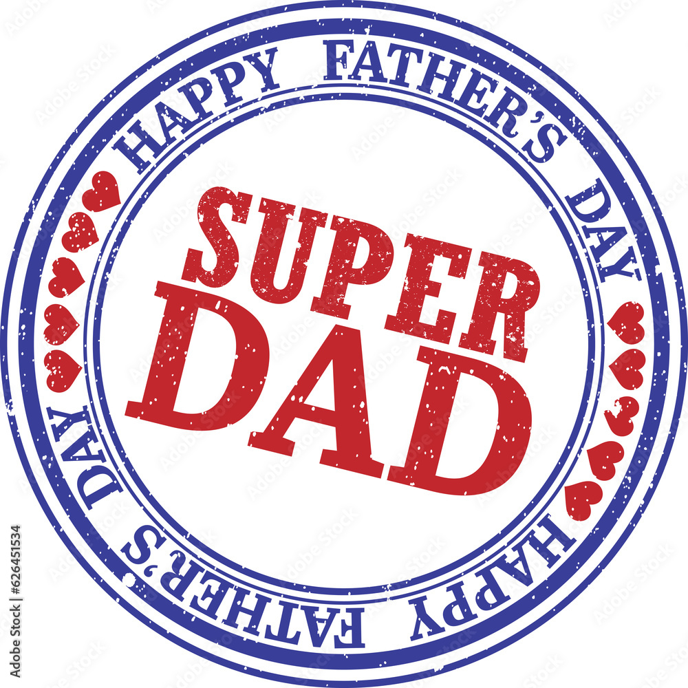 Digital png of happy father's day, super dad text in red and blue circle on transparent background Digital png of happy father's day, super dad text in red and blue circle on transparent background