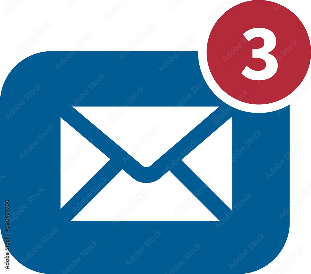 Digital png illustration of e-mail icon with notofications on transparent background Digital png illustration of e-mail icon with notofications on transparent background