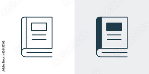 Book icon vector. education, dictionary, e-book fill and outline illustration