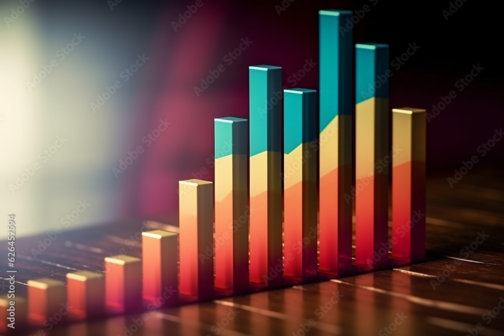 Business growth chart. An upward trending graph. Business growth chart. An upward trending graph.