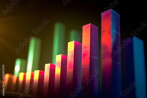 Business growth chart. An upward trending graph.