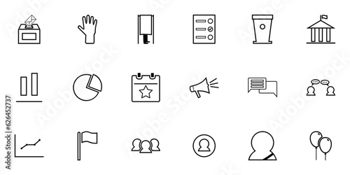 Voting, Election & Politics Line Art SVG icon set