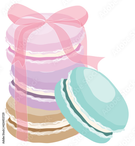 pastel macaron and ribbon