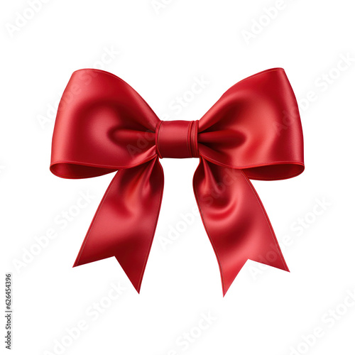 red ribbon gift bow isolated