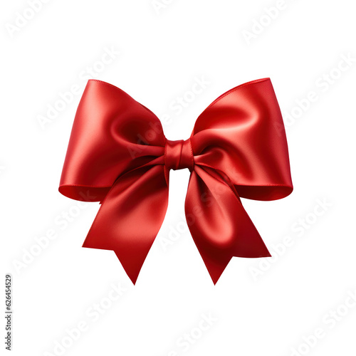 red ribbon gift bow isolated