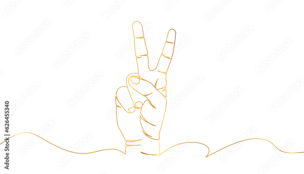 hand peace sign line art style vector eps 10 hand peace sign line art style vector eps 10