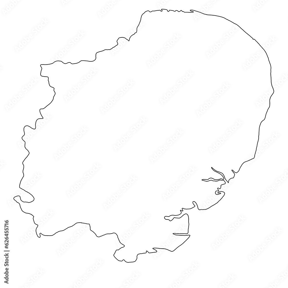 Quality outline map of East of England is a region of England, with borders Quality outline map of East of England is a region of England, with borders