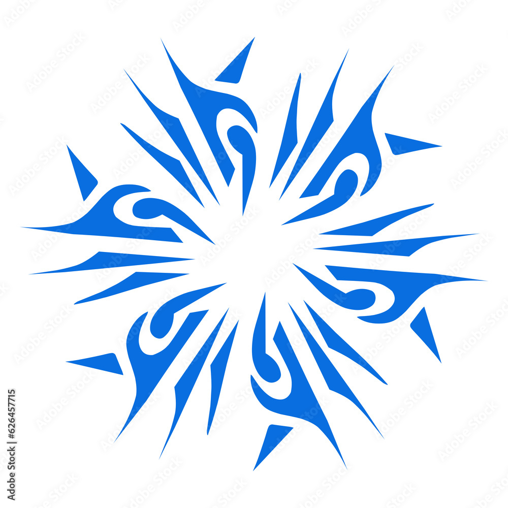 Blue color ethnic mandala patern design illustration. Perfect for logos, icons, stickers, tattoos, design elements for websites, advertisements and more.
