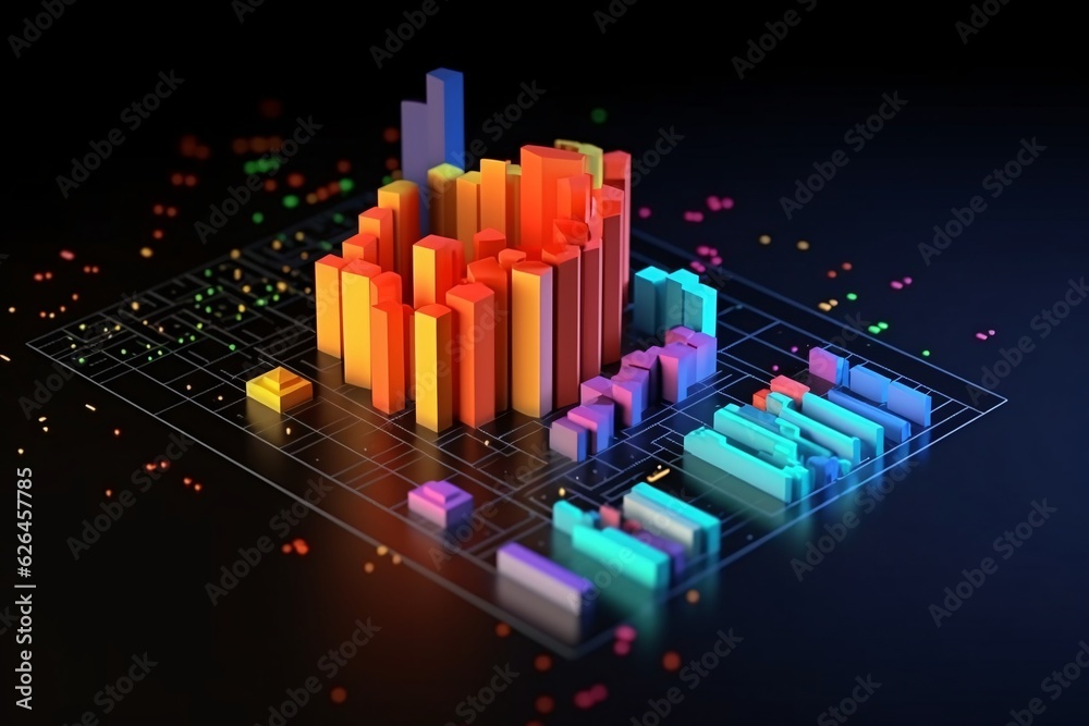 Analytics and data visualization. 3D