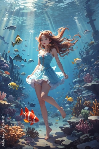 girl in the sea
