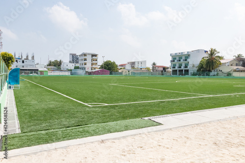 Football stadium in Maafushi island in Maldives