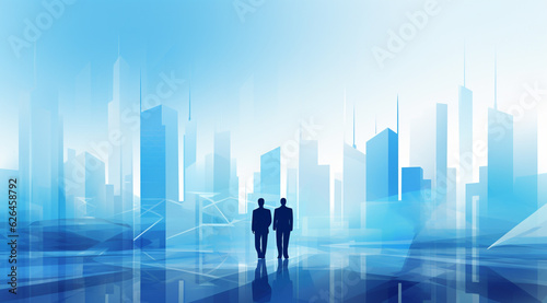 Bright Blue Business Background