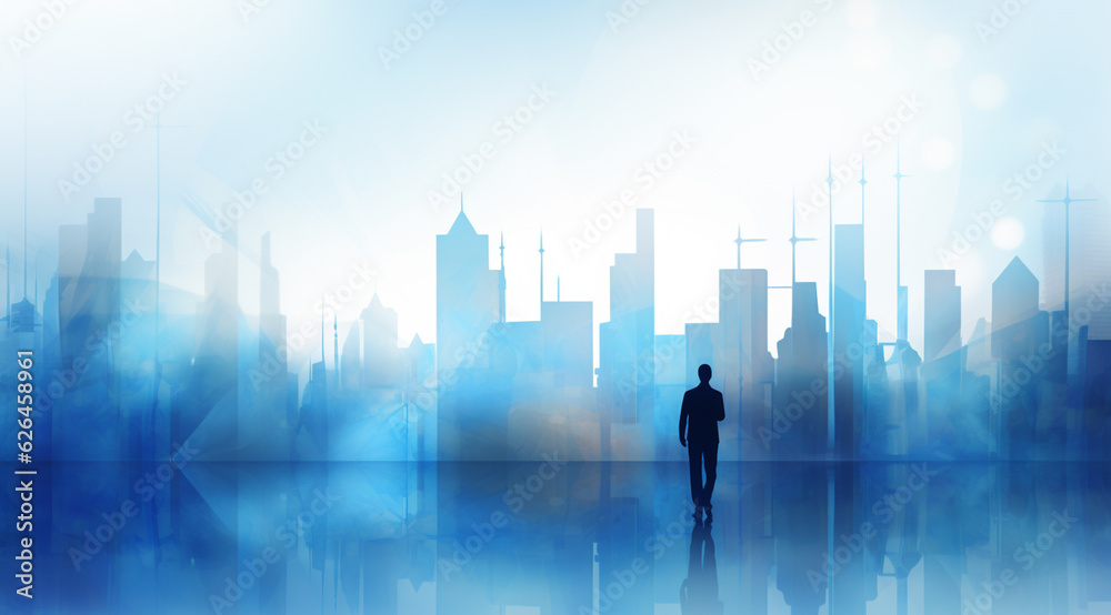 Bright Blue Business Background