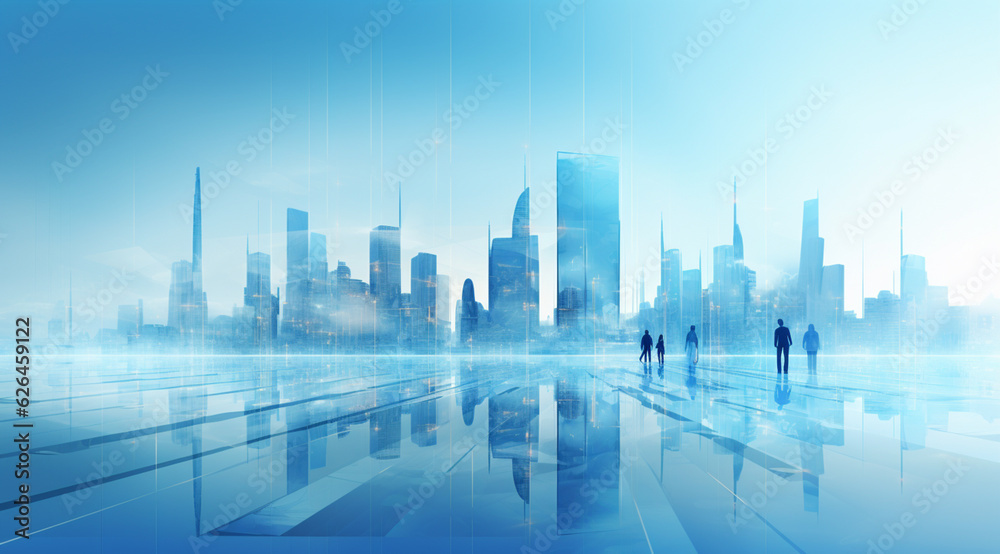 Bright Blue Business Background