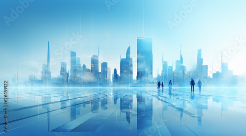 Bright Blue Business Background