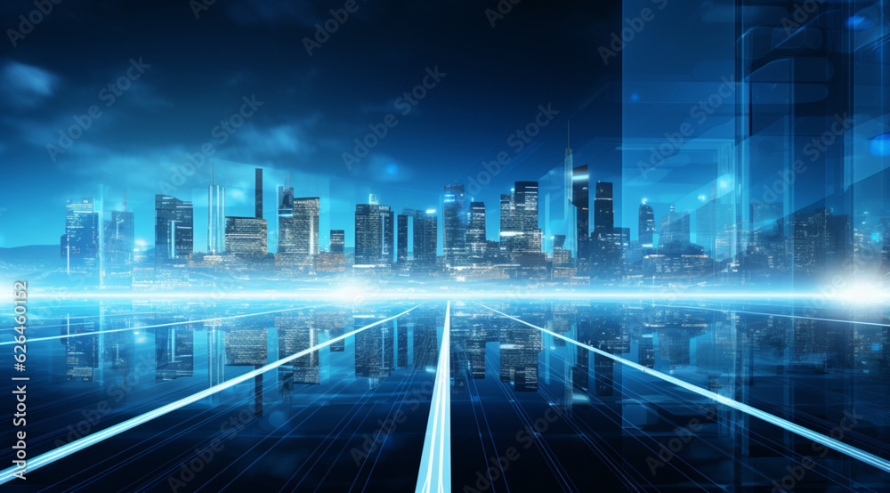 Fototapeta premium Bright Blue Business Background