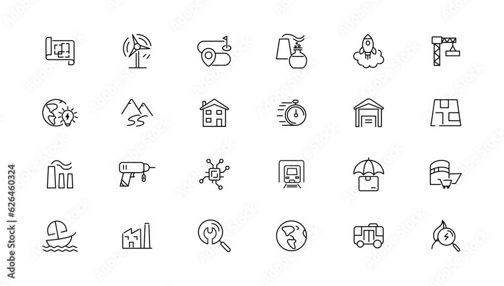Industrial and transport linear icons collection.Set of thin line web icon set, simple outline icons collection, Pixel Perfect icons, Simple vector illustration. Industrial and transport linear icons collection.Set of thin line web icon set, simple outline icons collection, Pixel Perfect icons, Simple vector illustration.