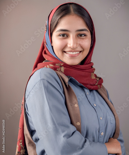 Portrait of a young and proud afghan farmer women photo