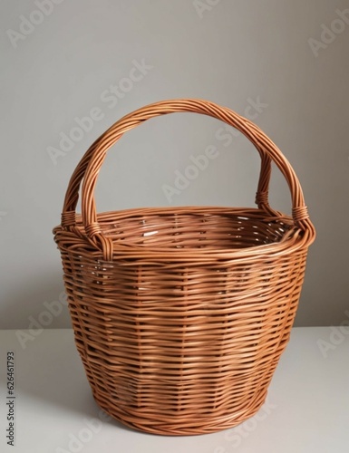 Basket isolated, brown, no background