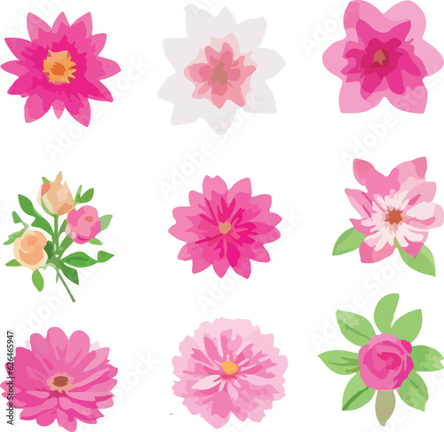 Fototapeta Naklejka Na Ścianę i Meble -  Floral vector elements design flower Ai generate.